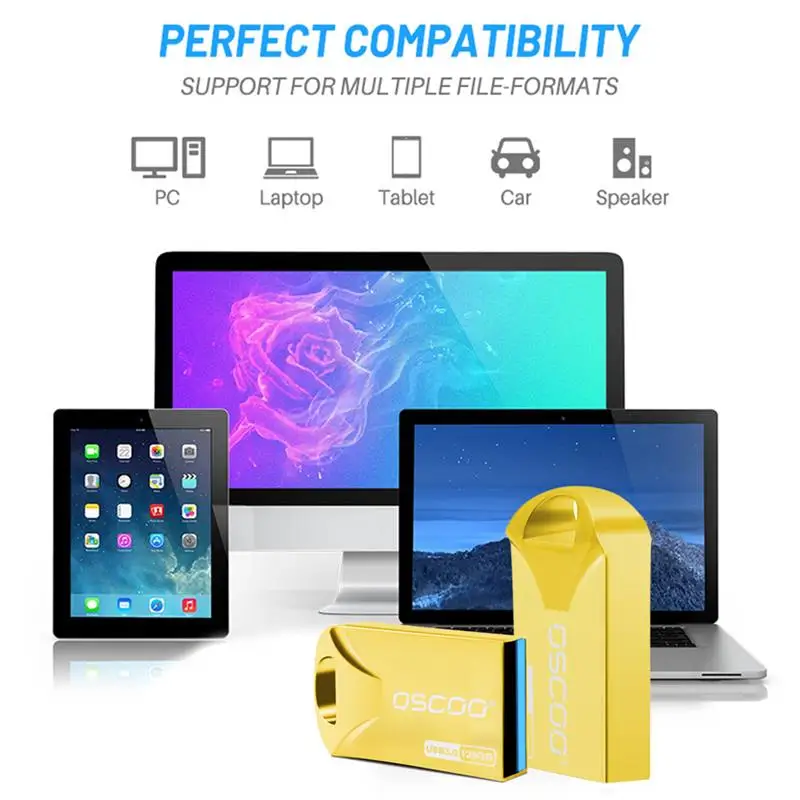 

OSCOO USB Flash Drive Mini Zinc Alloy Waterproof 16/32/64/128GB USB3.0 Disk High Speed Flash Drive for PC Laptop Tablet