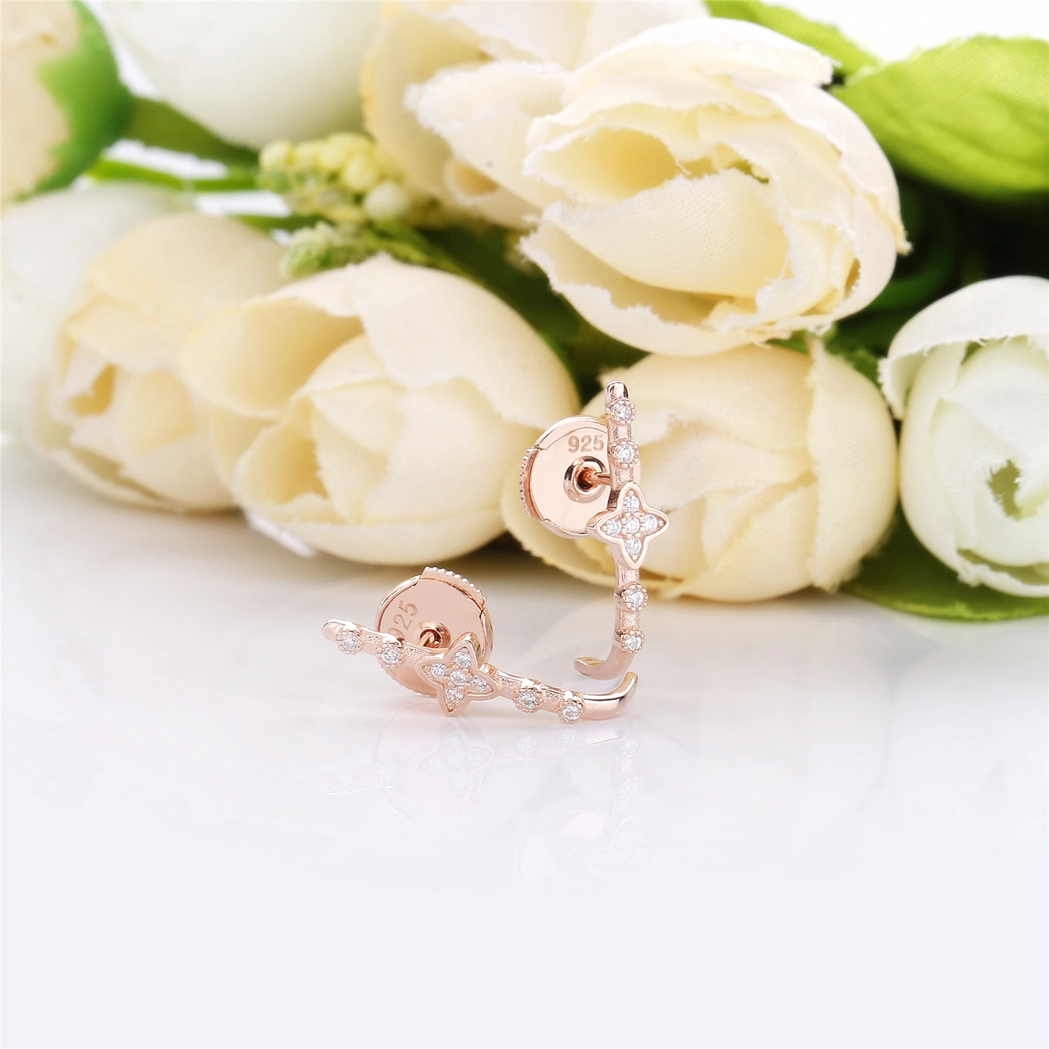 Moonmory 925 пробы серебряные серьги манжеты клипсы Epoque Boucle D Oreille с прозрачными