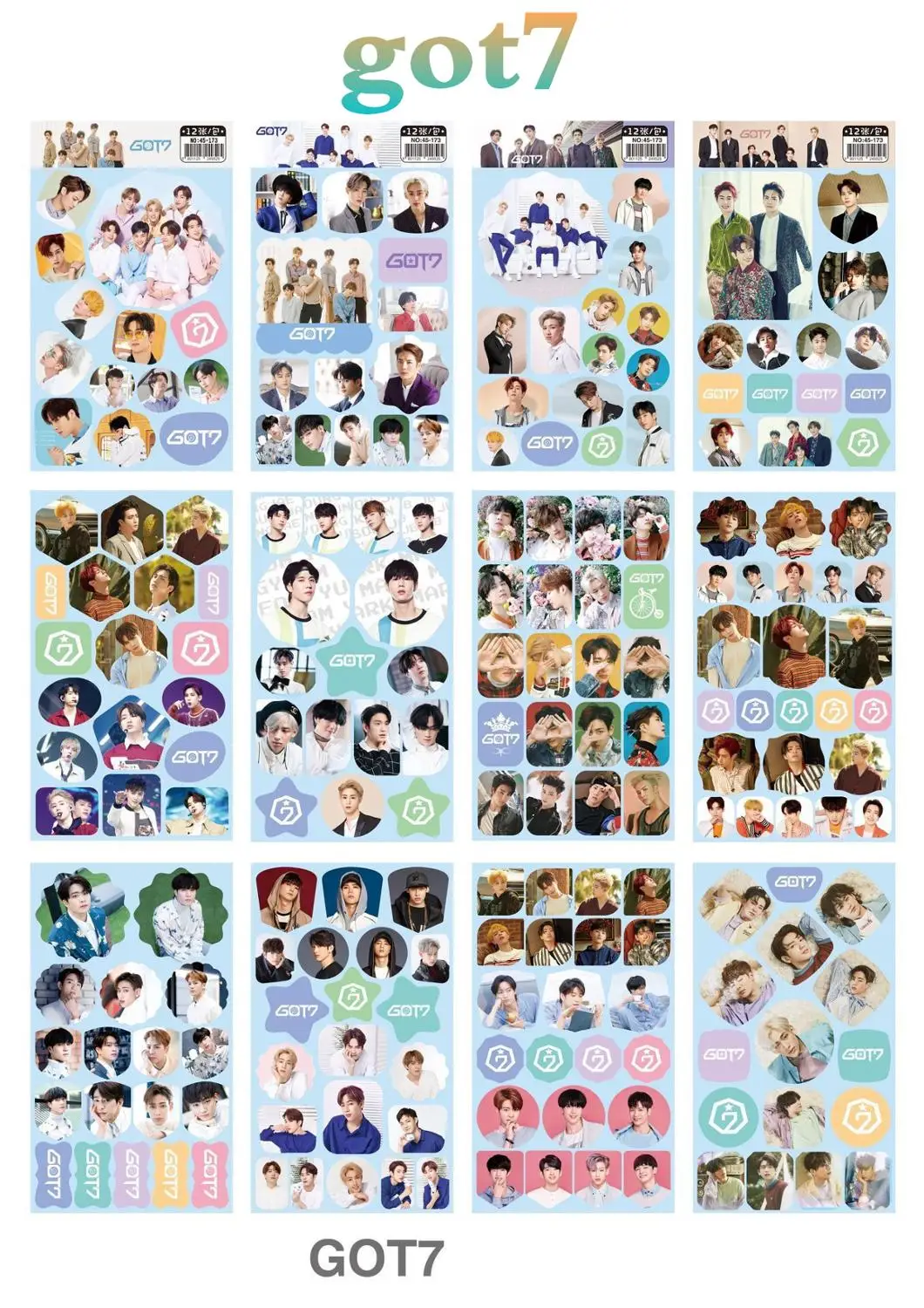 12 шт./компл. GOT7 маленькая наклейка на стену в Корейском стиле KPOP вокруг got7