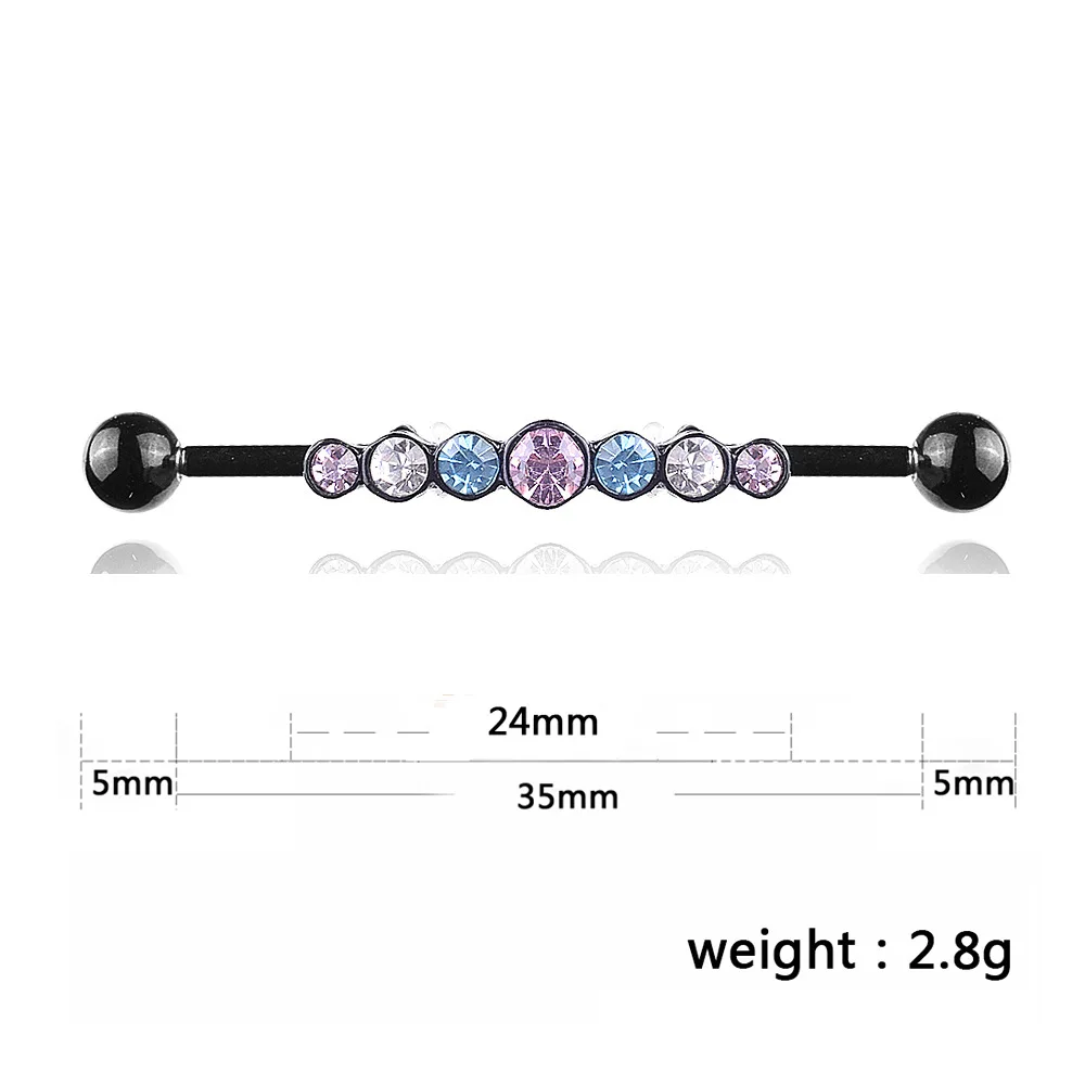 1 шт. 316L хирургическая сталь промышленный бар штанга каркаса кольцо пирсинг