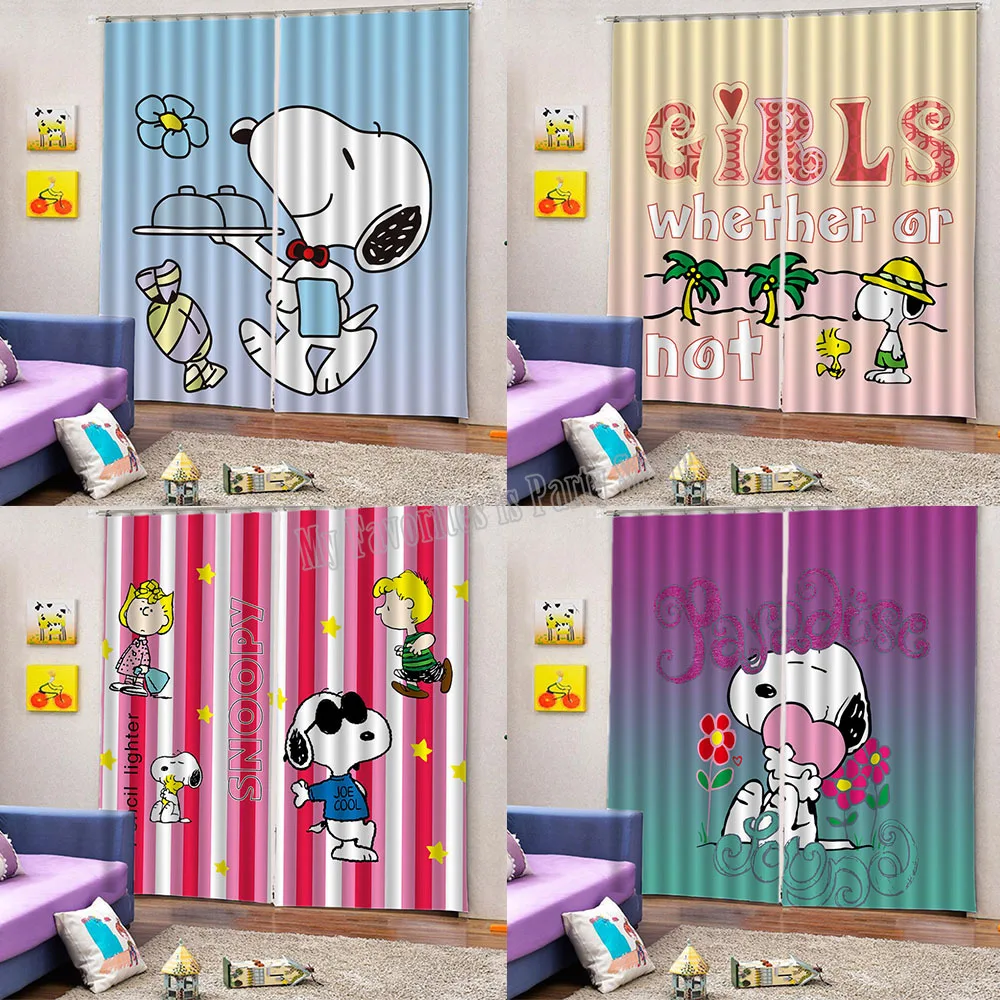 Занавеска на окно для детской комнаты Snoopy занавеска с аниме рисунком арахиса