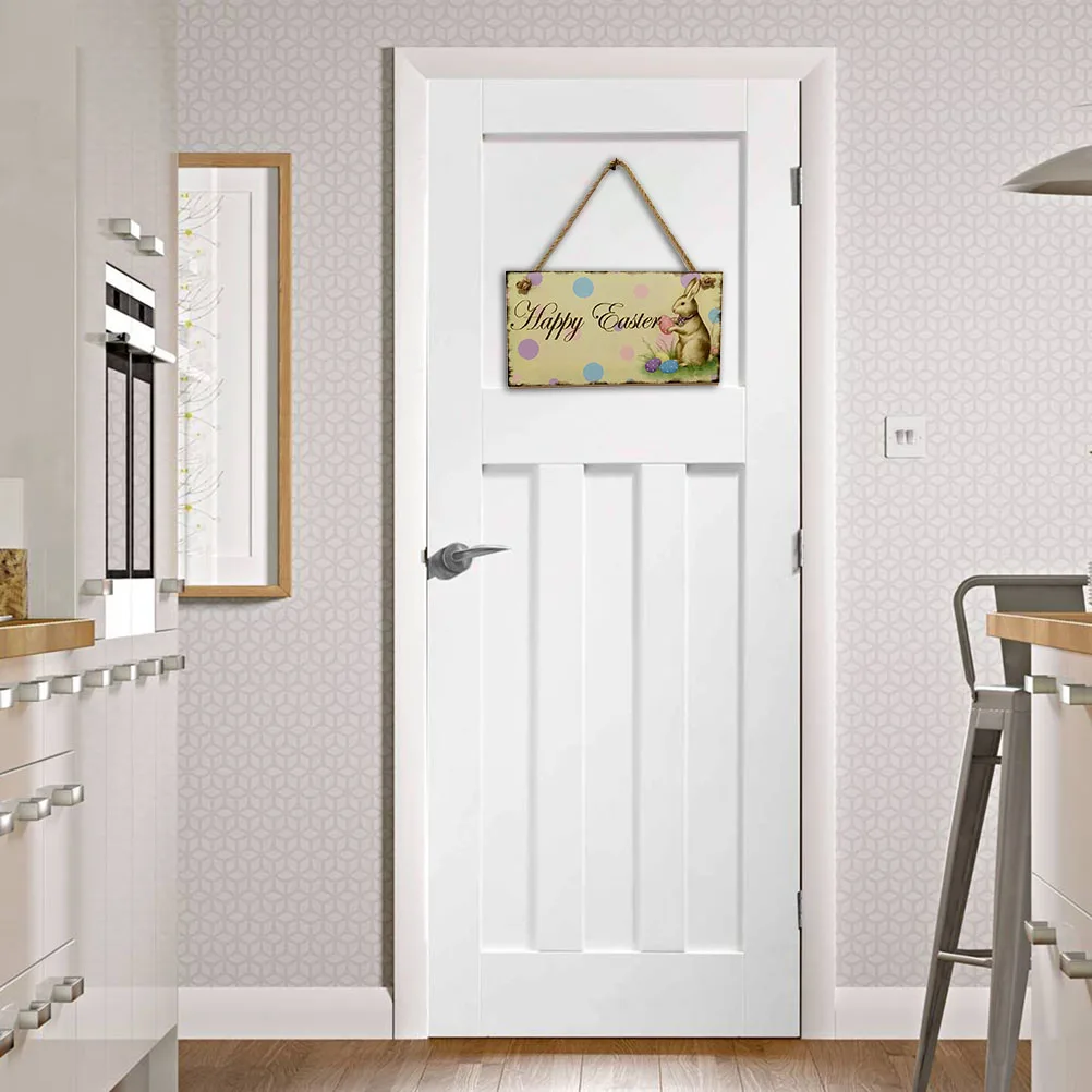 

Wood Easter Hanging Ornaments Bunny Wall Plaque Sign Vintage Easter Decorations