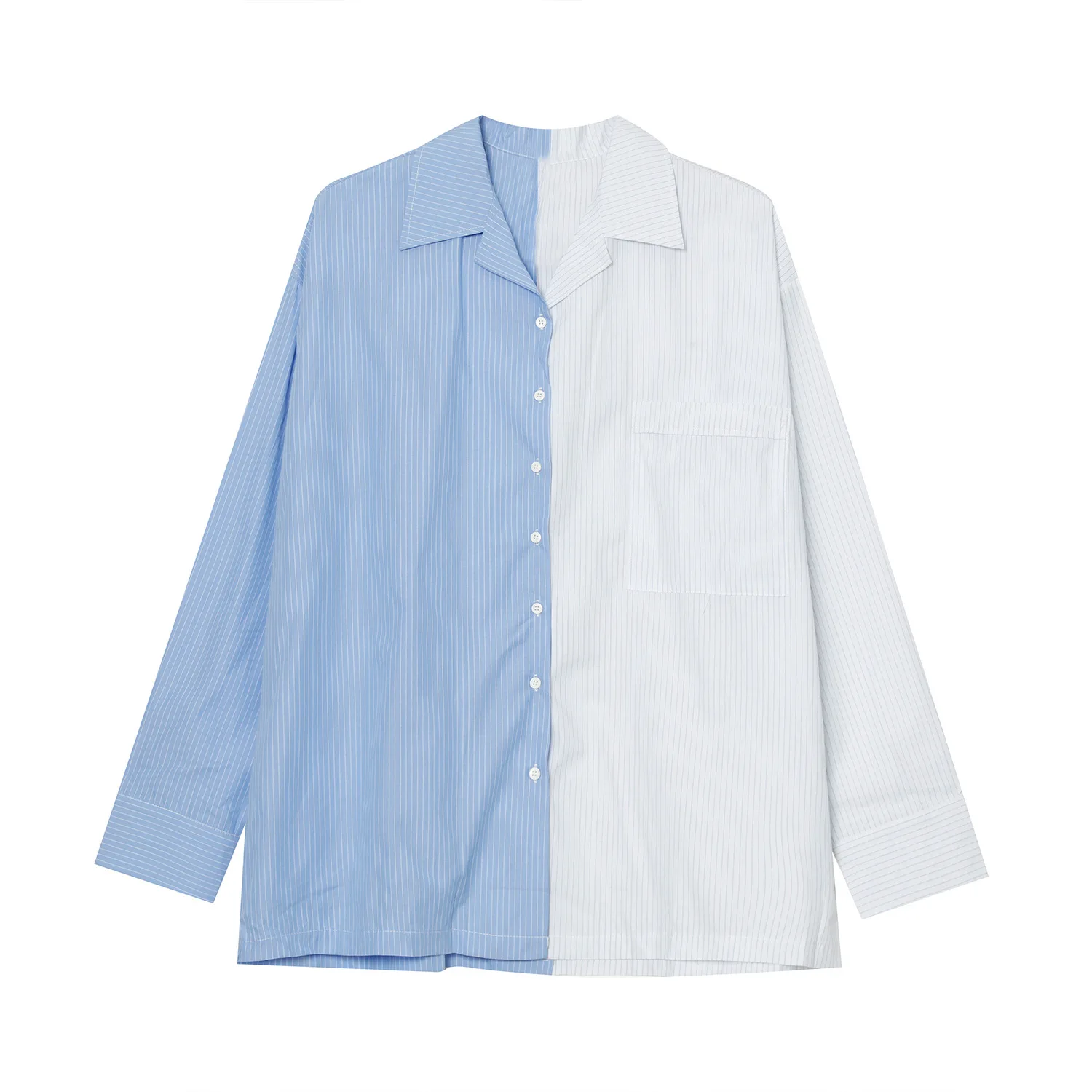 

MTL men's - 2021 spring new product, Korean version, loose design, fashion splicing Long Sleeve Shirt Men's clothing