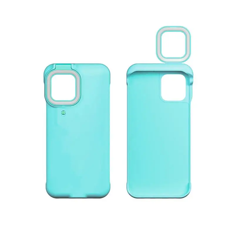 

Fill Light Phone Case for iPhone 12 Front and Back Selfie Beauty Ring Light Flash Case Cell Phone Protection Case