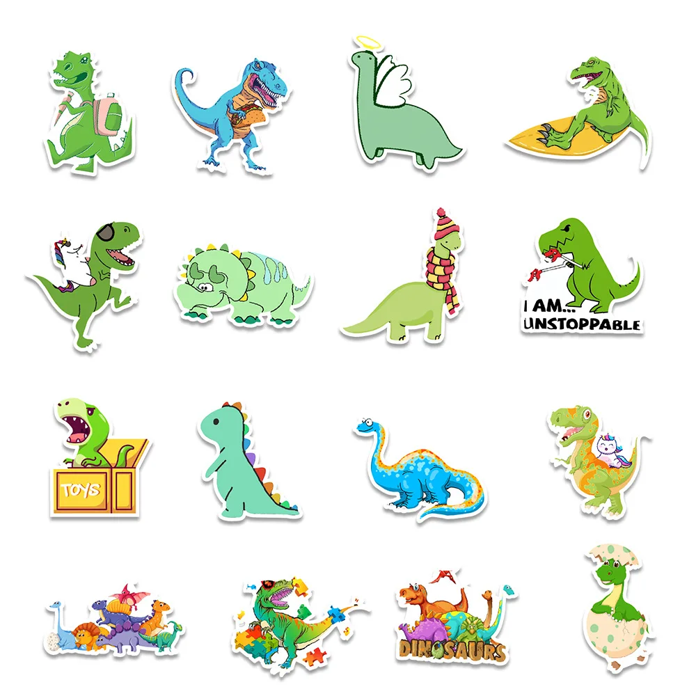 

10/30/50PCS Cute Cartoon Dinosaur Stickers DIY Phone Snowboard Laptop Luggage Fridge Guitar Graffiti Waterproof Classic Stickers