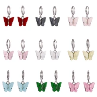 new fashion party jewelry coloring earroder acetate version butterfly earrings color popular earrings ear buckle girlfriend gift
