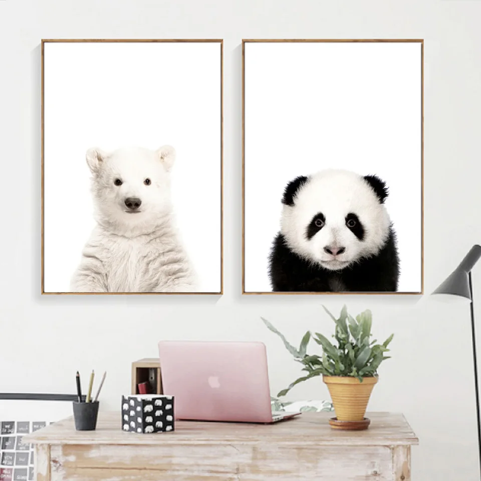 Настенная Картина на холсте плакаты принты в скандинавском стиле кролик Свинка