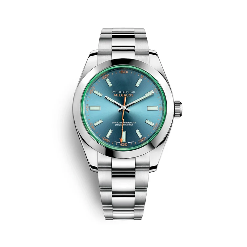 Rolexable Роскошные мужские часы серии 40 мм синий циферблат автоматические механические мужские часы из зеленого стекла высокое качество 904L