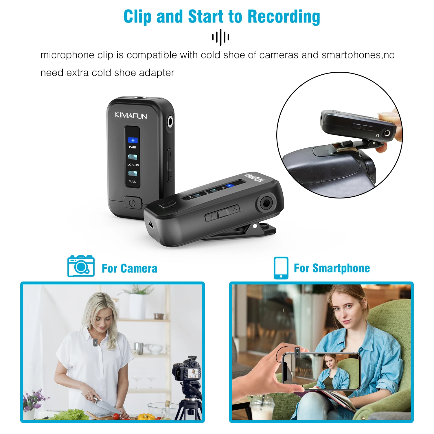 Беспроводной петличный микрофон KIMAFUN 2 4G система передатчика Vlog запись видео для