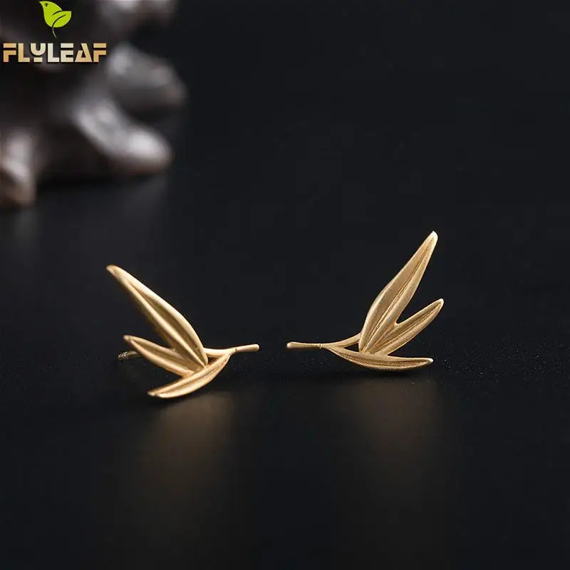 Висячие серьги-гвоздики из стерлингового серебра 925 пробы Настоящее золото 18 К