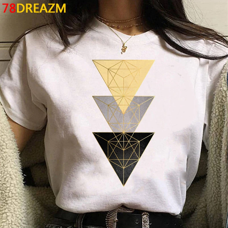 

Geometry tshirt summer top women vintage casual kawaii clothes couple clothes