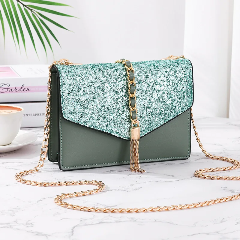 

Women's bag 2021 new fashion small square bag women's messenger bag underarm bag net red one shoulder handbag chain bag