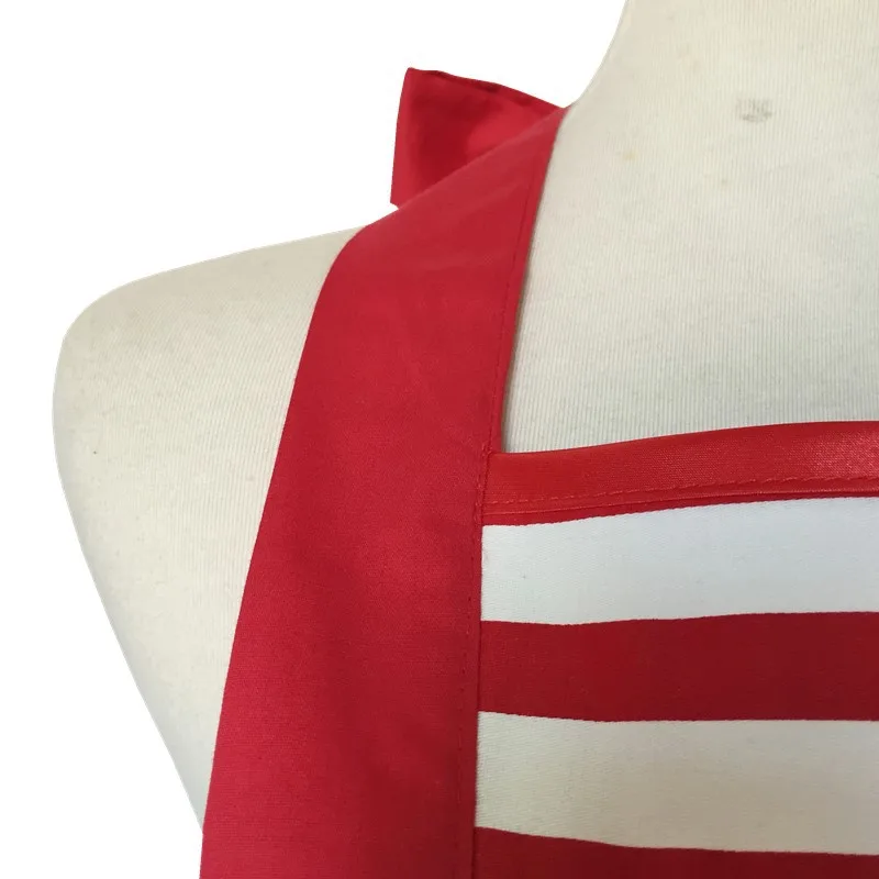 

2020 cotton black-and-white striped simple double-decker apron