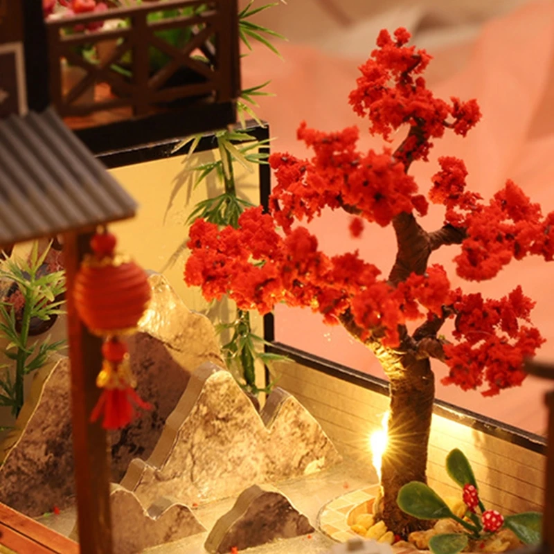 

Dollhouse Miniature with Furniture, DIY Wooden Dollhouse Kit , 1:25 Tiny House Building Kit (Forest Habitat)