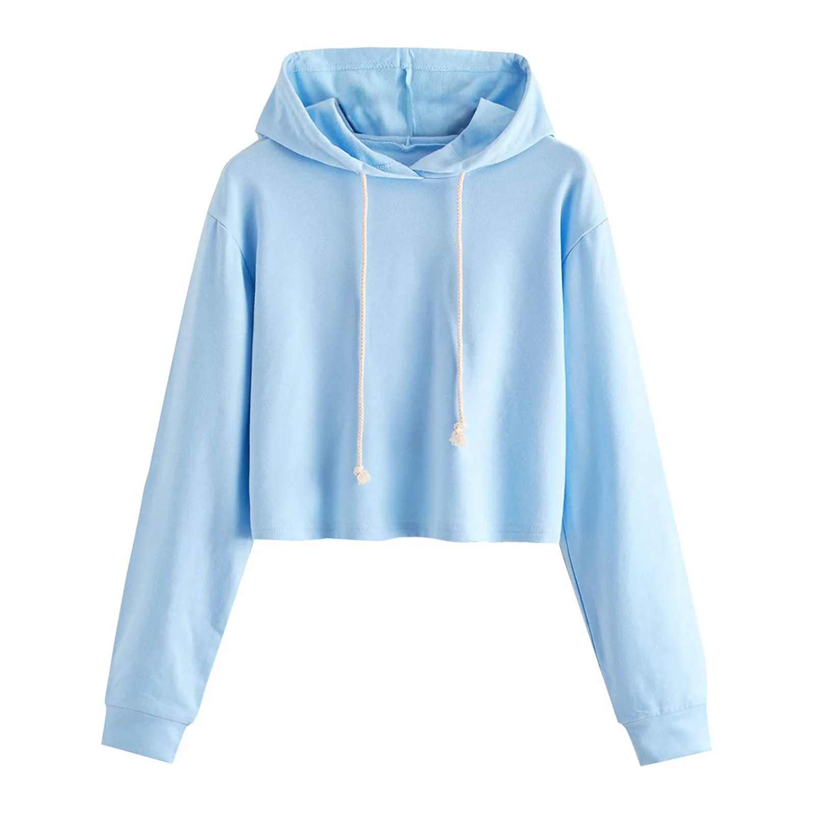 

The Comfy Blue Cute Hoodies Women Colorful Heart Print Kawaii Pullovers sweat shirt Lon Sleeve 90s Aesthetic Cropped Sweatshirts
