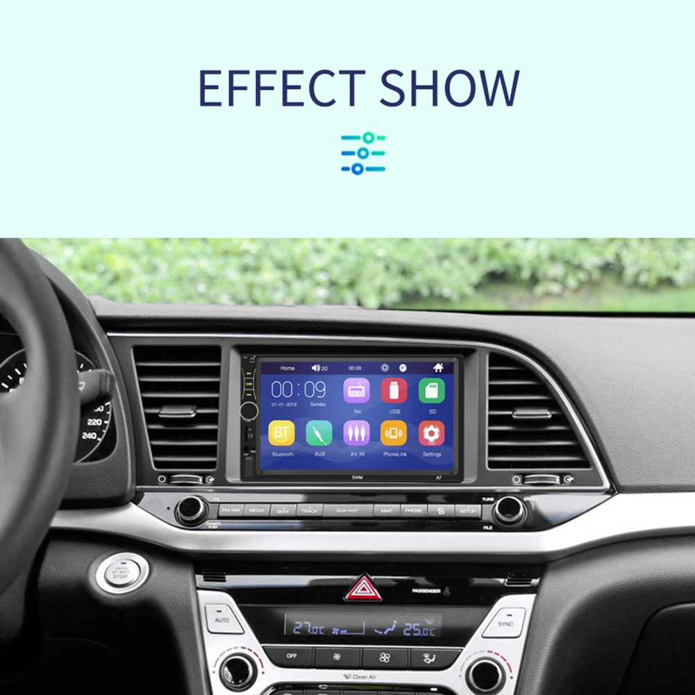 

SWM-A7 Double 2 DIN Car Radio 7 inch Display Multimedia Video Player Bluetooth AUX TF Card Auto Stereo In Dash Head Unit
