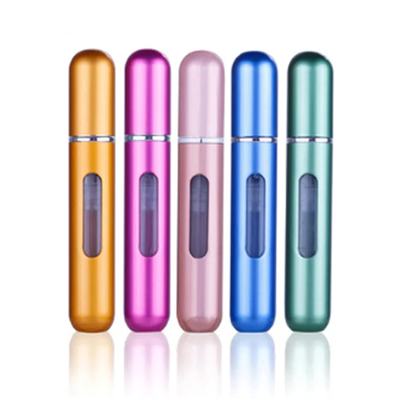 Многоразовый мини парфюмерный флакон с распылителем 5 мл Алюминиевый