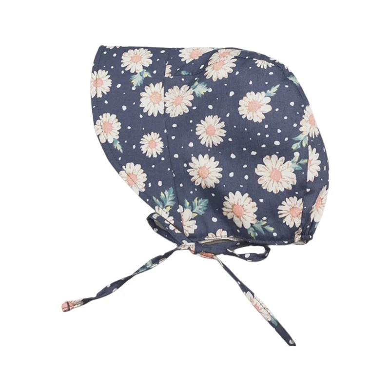 

Baby Cotton Floral Printing Sun Hat Infant Wide Brimmed Bonnet Head Accessory 54DF