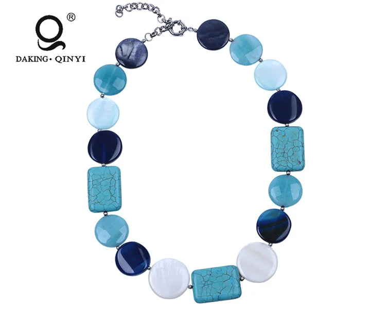 

Модный натуральный камень, новый дизайн, женские бирюзовые бусы, ювелирное ожерелье
