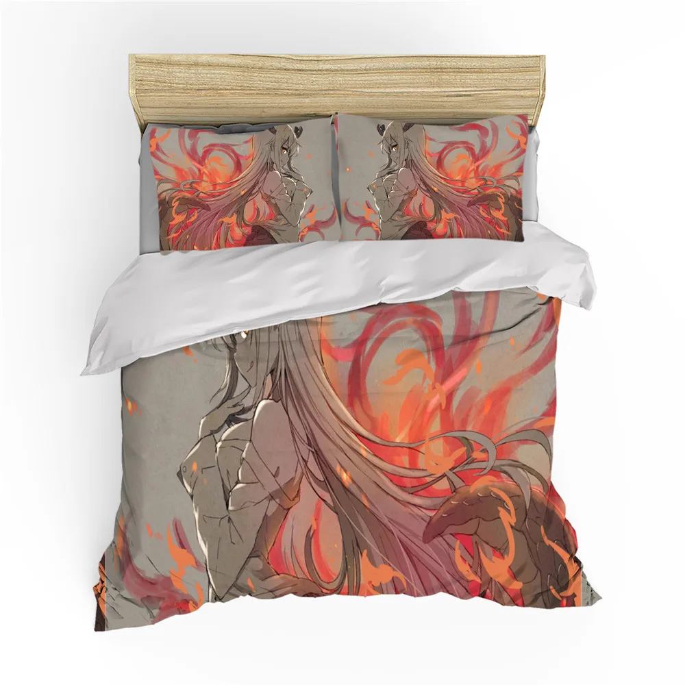 

Модный комплект постельного белья с длинными волосами для девочки, для дома, 2/3, с 3D анимацией, пуховое одеяло, покрывало из микрофибры, посте...