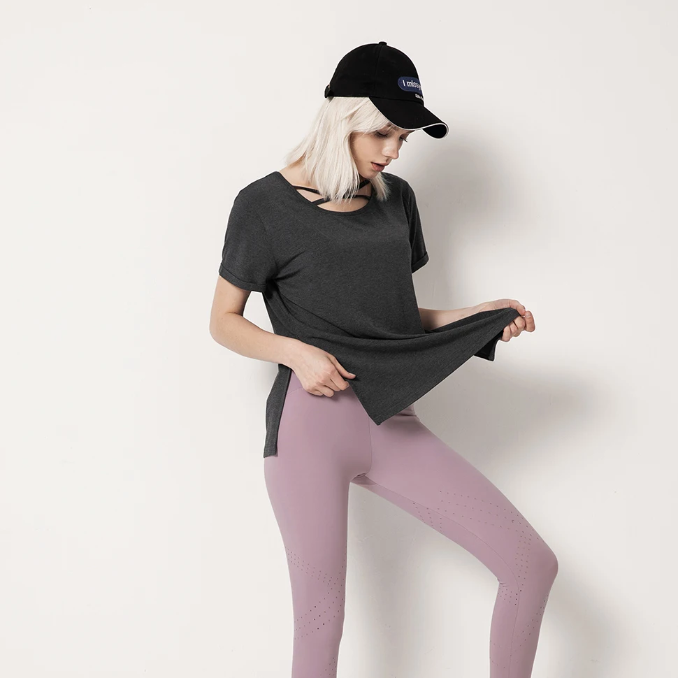 Женские дышащие топы для йоги женские спортивные футболки фитнеса свободные