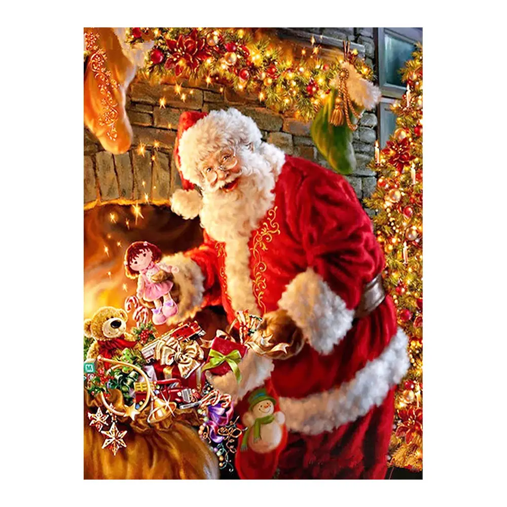 Санта бриллиантовый рисунок Рождество Круглый полный дрель Портрет Nouveaute DIY