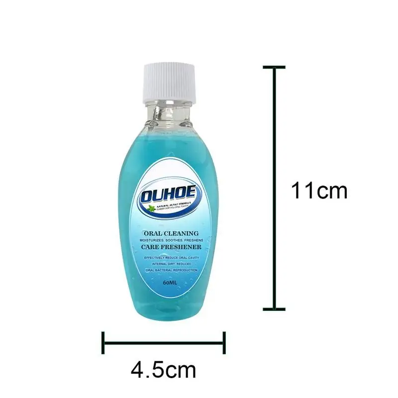 

60ml Portable Mouthwash Fresh Breath Cleansing Tooth Oral Stains Care X0Q2
