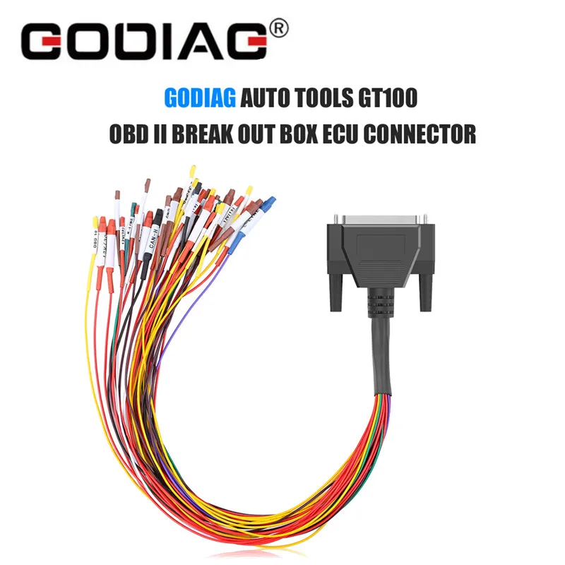 Разноцветный свитер кабель DB25 для GODIAG автоматический инструмент GT100 OBD II Break Out