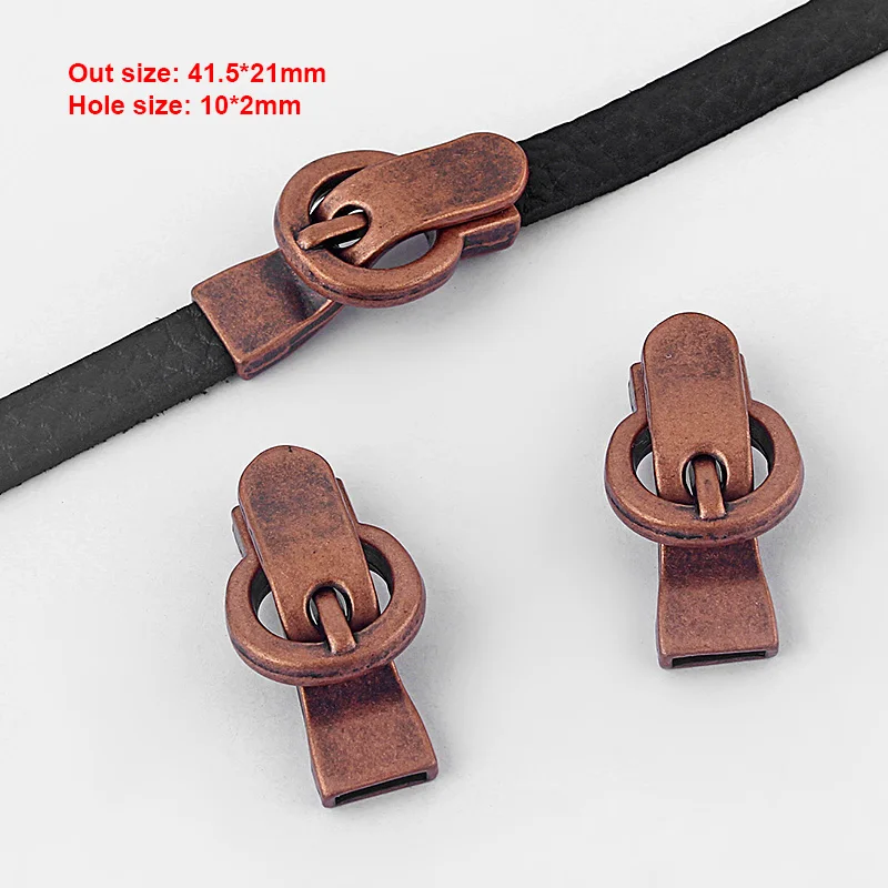 5 комплектов серебро/бронза/золото/Медь 5x2 мм/10x2 мм Hammed Телевизор с магнитной застежкой застежка Браслет Выводы для 5 мм 10 мм плоский кожаный шнур - Цвет: 1  Antique Copper