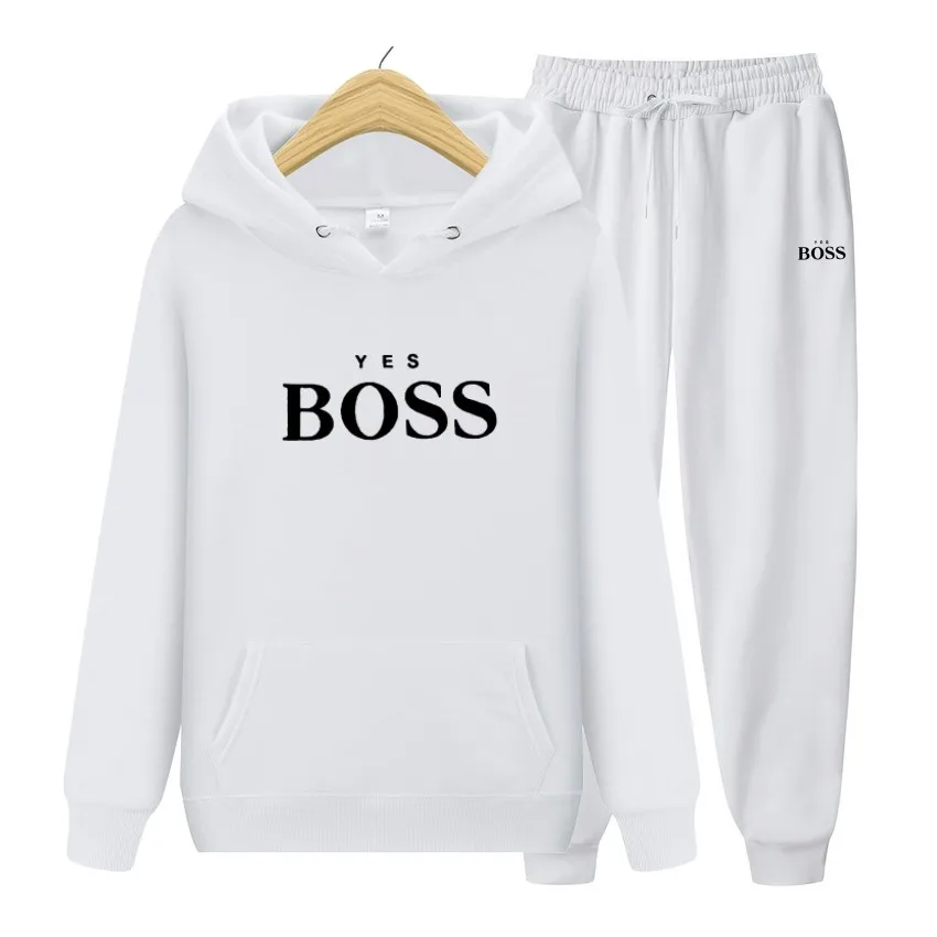 

Men's Sportswear Sets 2021 Autumn Winter Hooded Thick Male Casual Tracksuit Men 2 Piece Sweatshirt + Sweatpants Set