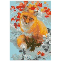 fox in the flowers animals patterns counted cross stitch 11ct 14ct diy chinese cross stitch kits embroidery needlework sets