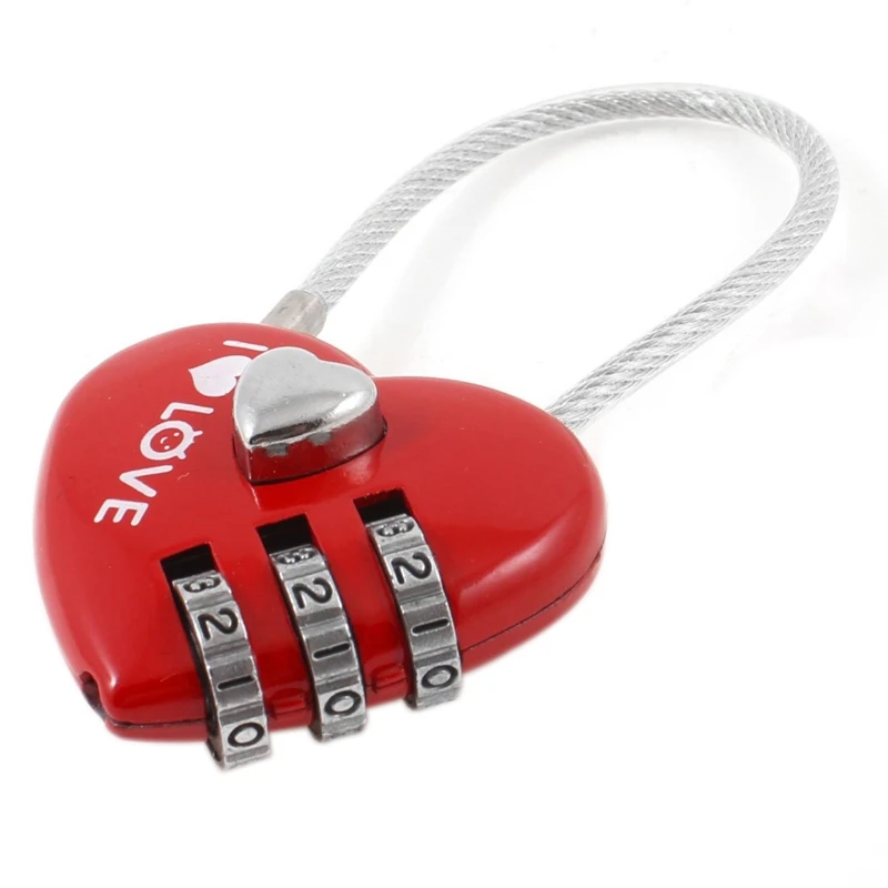 Красный номер 0 9 в форме сердца 3 выставляемая комбинация цифр замок|Замки| |