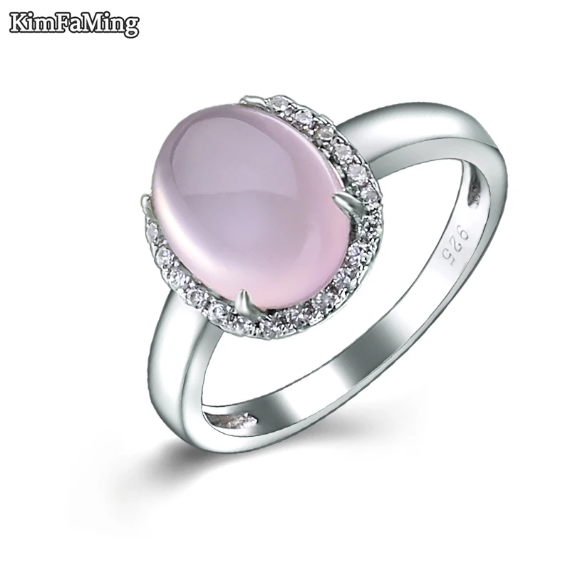 

Classic Women Silver Ring Inlay with Gemstone Chalcedony Jewelry OPR176