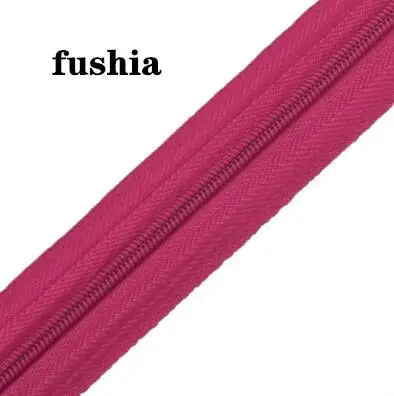 FUSHIA 5 м длинная молния нейлон 3# пододеяльник подушка одеяло невидимая молния двойная молния черный и белый - Цвет: FUSHIA