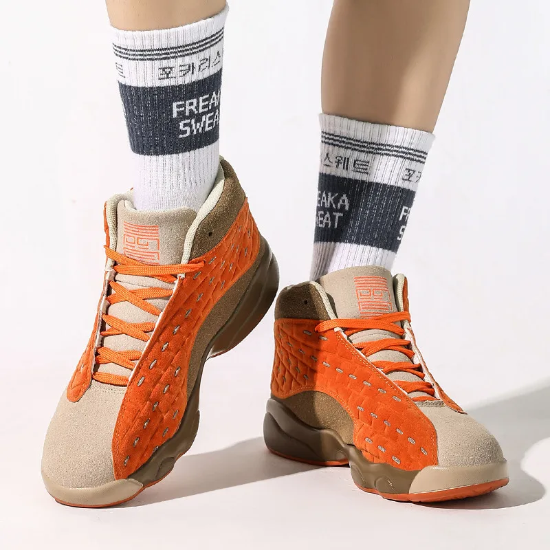 Большой размер 35-46 Мужская Баскетбольная обувь женские замшевые кроссовки