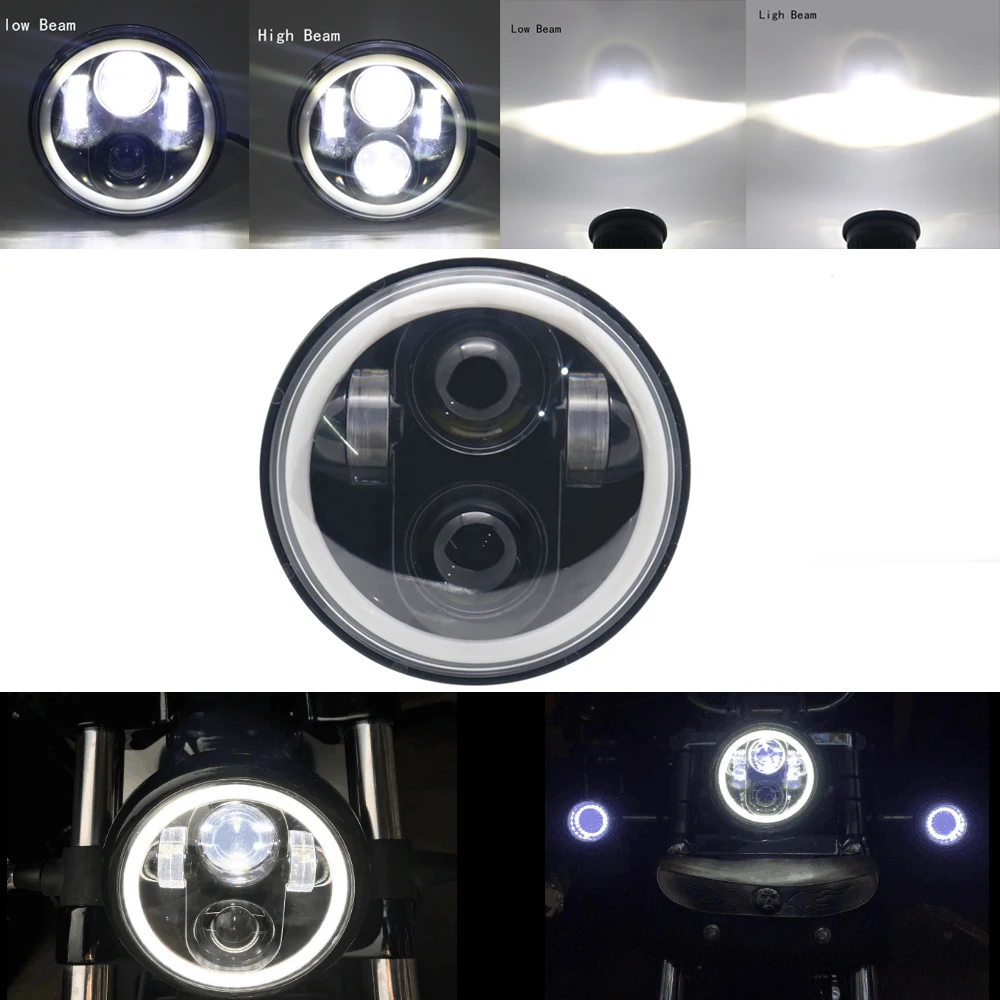 Фара 5 75 дюймов мотоцикл Проектор Мотор Led Halo фара для Honda VTX 1300 1800| |