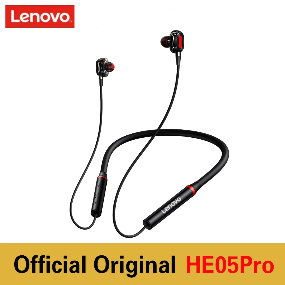 

NEW Original Lenovo HE05Pro Bluetooth 5.0 Earphone Hanging Neck In-ear Sports Running Headset Magnetic Wireless Earphones IPX5