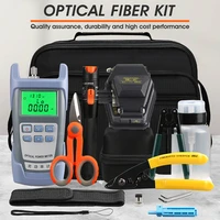 16pcsset fiber optic tool kit with skl 6c fiber cleaver and 7010dbm optical power meter 10mw visual fault locator