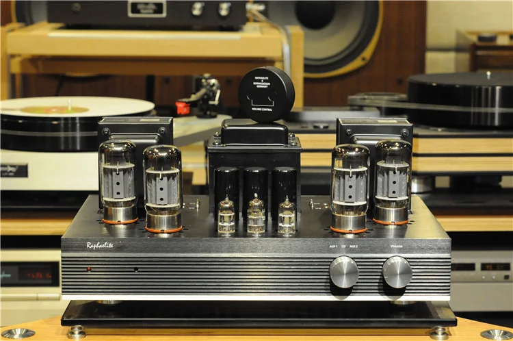 

EP65 audiophile 6550x4 vacuum tube amplifier HiFi audio push-pull integrated amp with remote and protective cover