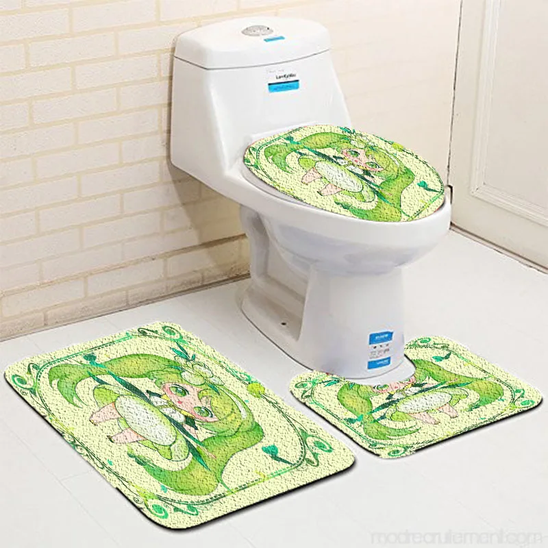 

Bathroom Set Modern Toilet Seat Cover Absorbent 3-piece Carpet Decoration Home Bathroom Non-slip Absorbent Cute Girl Floor Rugs