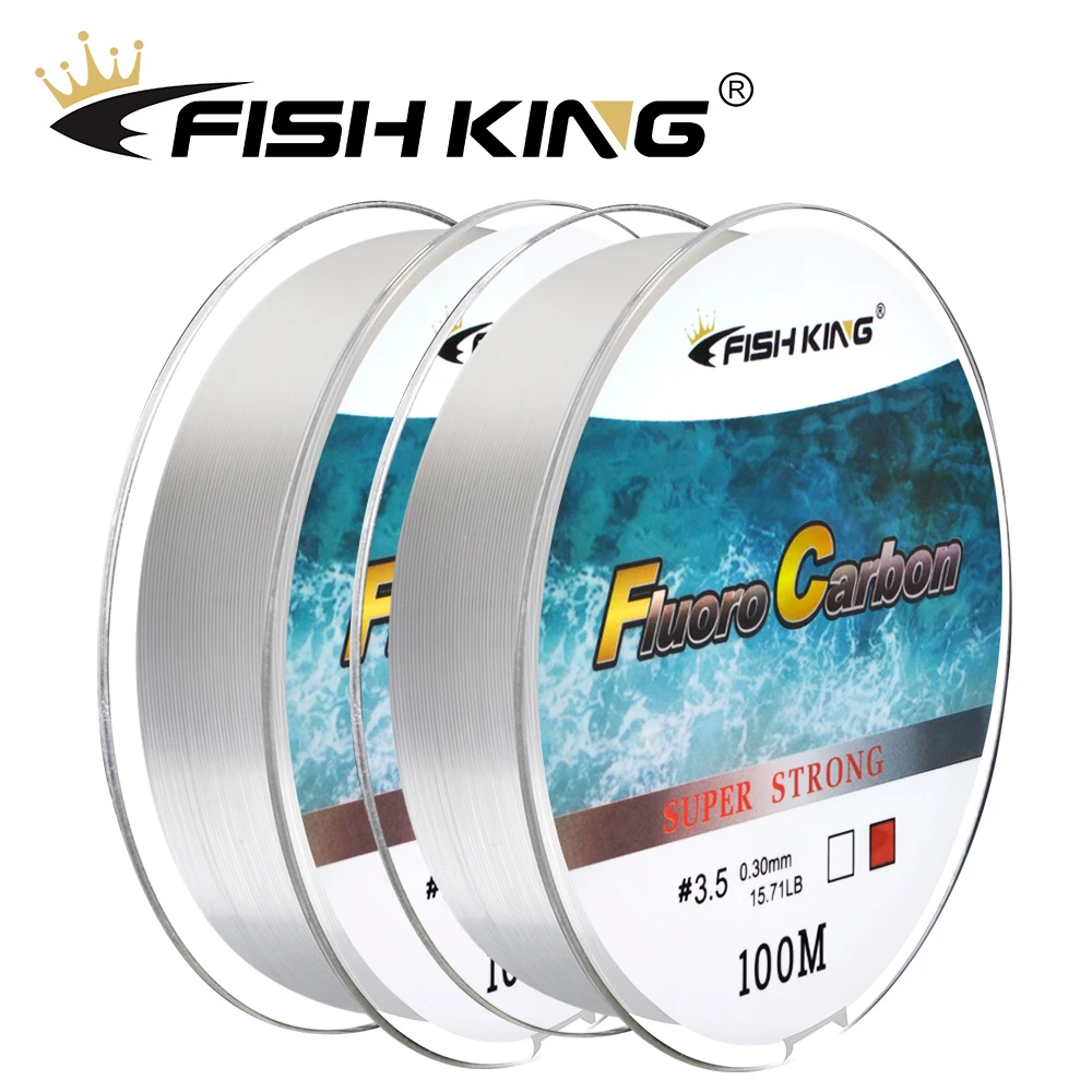 

FISH KING 100M Fluorocarbon Coating Fishing Line 4.136LB-34.32LB Carbon Fiber Monofilament Leader Line Carp Fishing Sinking Line
