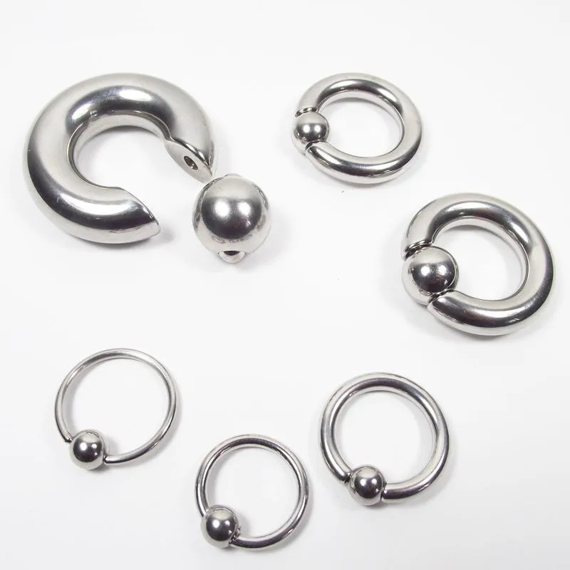 1PCS Stainless Steel Captive Bead Hoop Rings Ear Nipple Nose Piercing OrejaPlug&ampTunnel Septum Orelha Big Size Ring | Украшения и