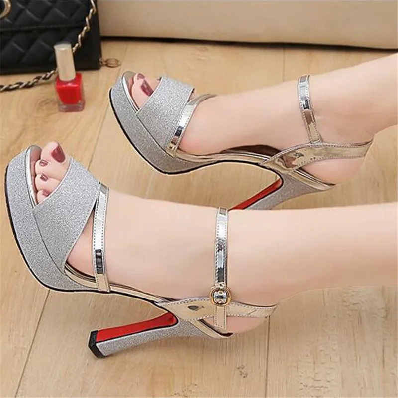 

Summer women's sandals new platform fish mouth wild stiletto high heel women shoes platform sandals sandalias mujer clear heels