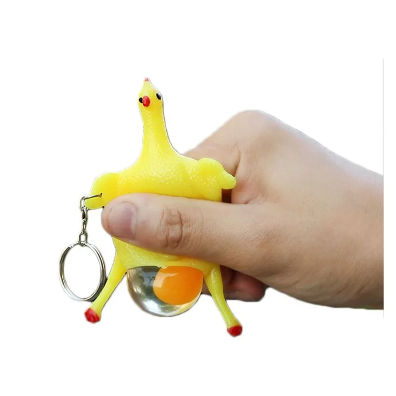 Творческие игрушки цацкаться T выпуска курица ключ кнопка нажимать откладки яиц