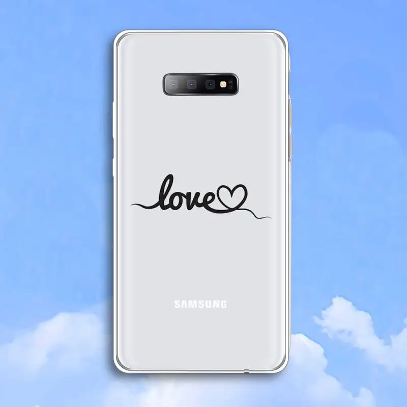 

Love Heart Letter fashion design high quality Phone Case Transparent For Samsung Galaxy A 71 21s S note 8 9 10 plus 20 ultra