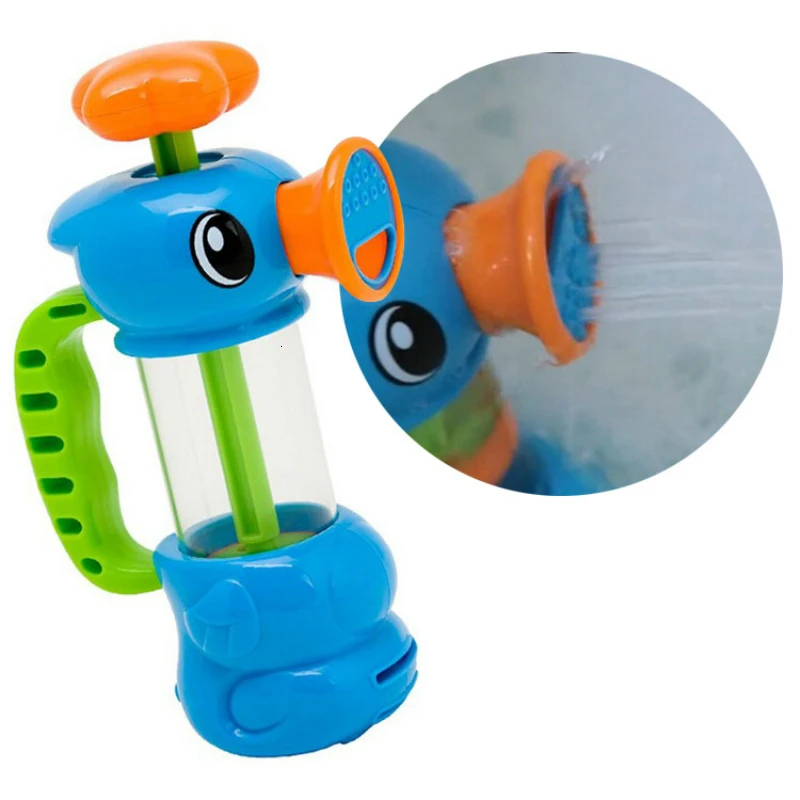 Baby Shower игрушки для ванной для Для детей Ванна, бассейн гиппокамп Спрей Водяной насос пляжные игрушки образовательные подарки