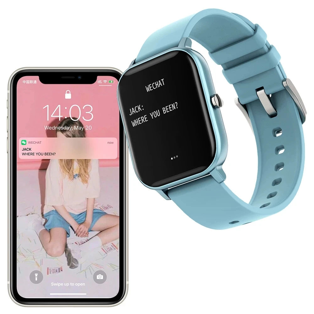 

Full Touch Smart Watch Temperature IP67 Waterproof Fitness Tracker Heart Rate Monitor Women Men Smartwatch For Xiaomi Phone P8T