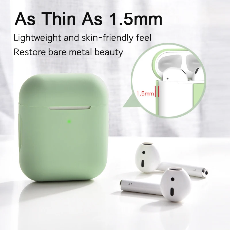 Мягкие силиконовые чехлы Airpods для Apple 1/2 беспроводных Bluetooth наушников чехол air pods