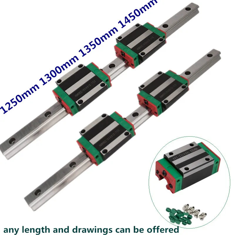 CNC 20 мм 1250 мм 1300 мм 1350 мм 1450 мм комплект линейных рельсов HGR20 направляющая с HGH20CA Каретный блок HGW20 HGW20CC