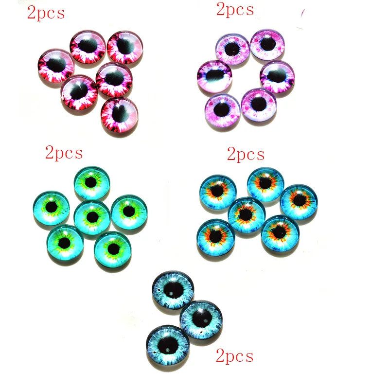 

Mixed with 6mm 8mm 10mm and 12mm 20mmm 25mm Round In Paris Dragon Eyes Glass Cabochon Flatback Photo Cameo DIY Accessories